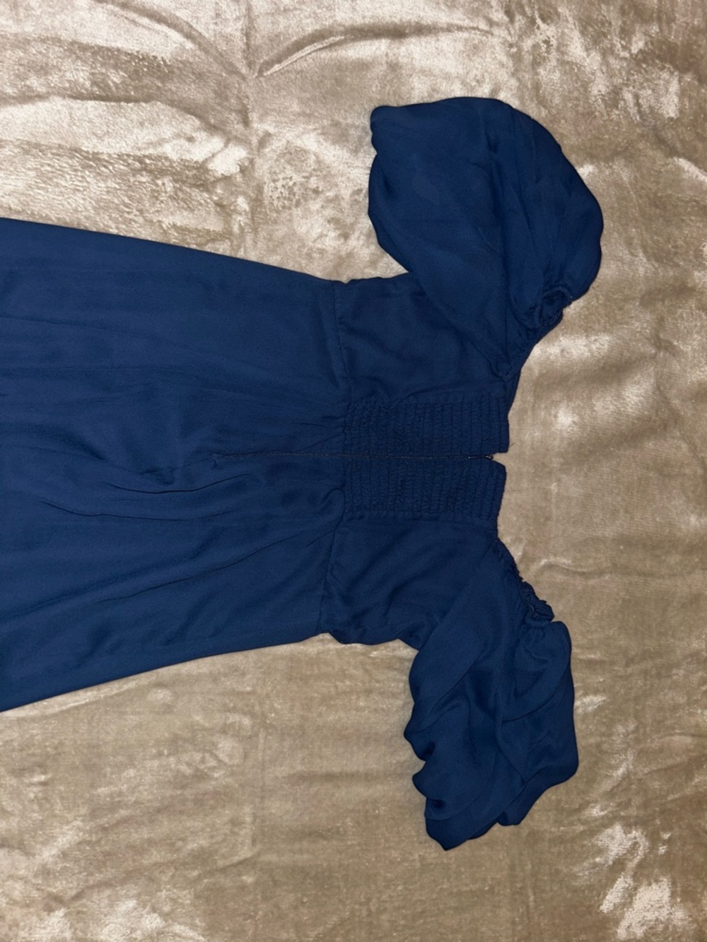 Abercrombie & Fitch Navy Off-Shoulder Maxi Dress with Side Slit M - Picture 10 of 10